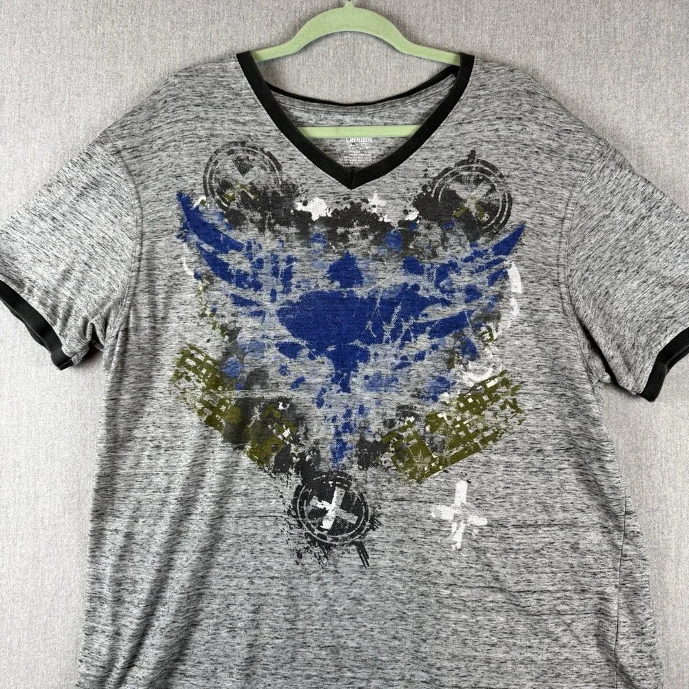 Cremieux Premium Mens Graphic Tshirt Blue Extra Large XXL‎ V-Neck